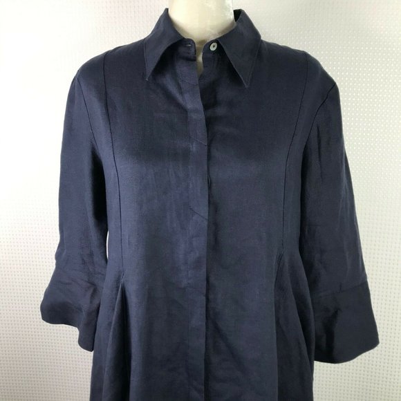 Comfy USA 100% Linen Dress Medium Shirtdress - Picture 4 of 8